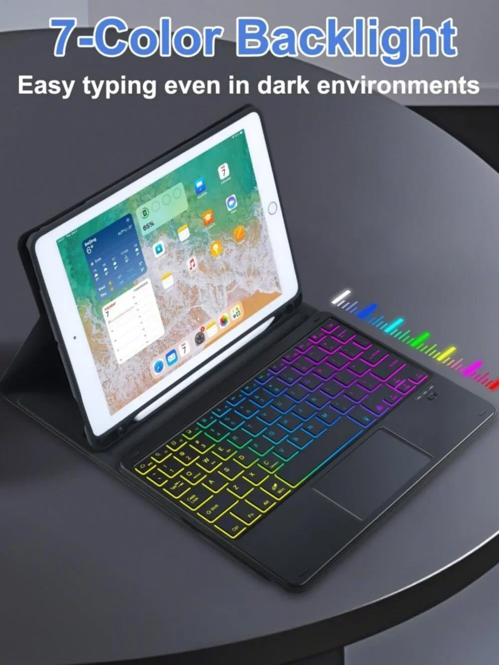 10.2-Inch Touchpad Keyboard Case for iPad 9th/8th/7th Gen - Slim, Lightweight
